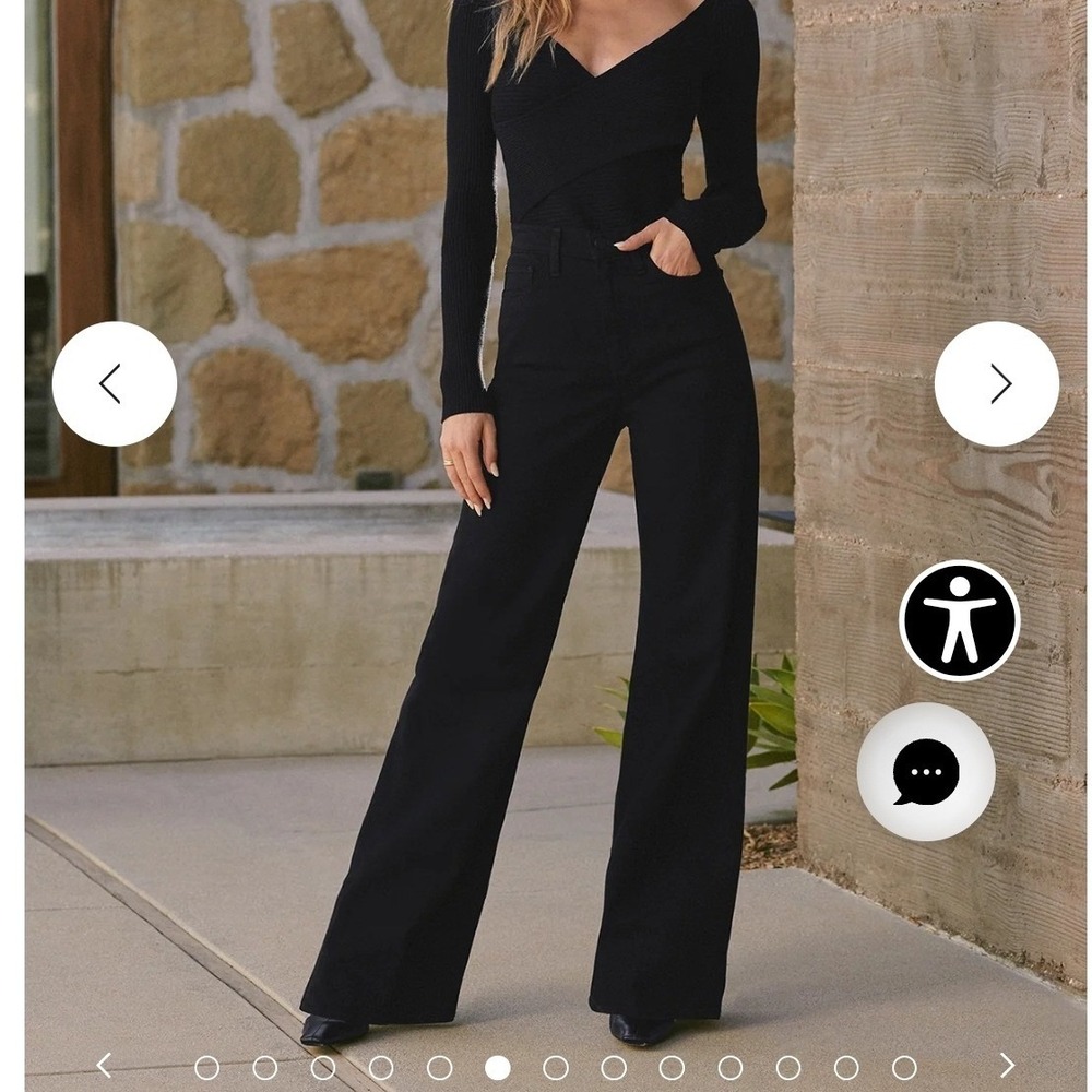 NWT Joe's THE MIA HIGH RISE WIDE LEG Vintage Stretch Black denim jeans sz 28 C13